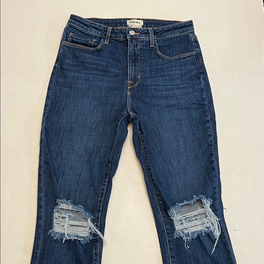 L’AGENCE ABIGAIL FRENCH SLIM RIPPED SKINNY JEANS SIZE 28 - Picture 4 of 16